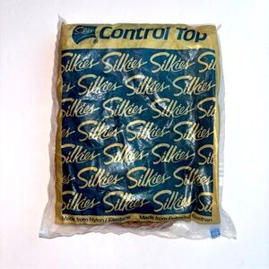 NWT Vintage Silkies Control‎ Top Pantyhose Medium Nude, Natural